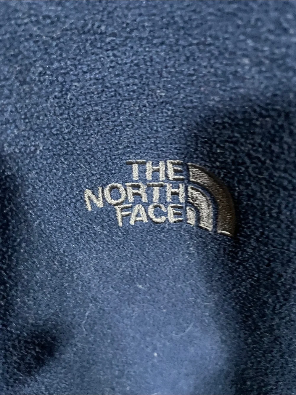 The North Face Men's Navy Crewneck Sweater with Gray Side Stripes